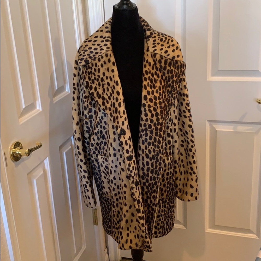 STUNNING MANGO LEOPARD COAT L NWOT
